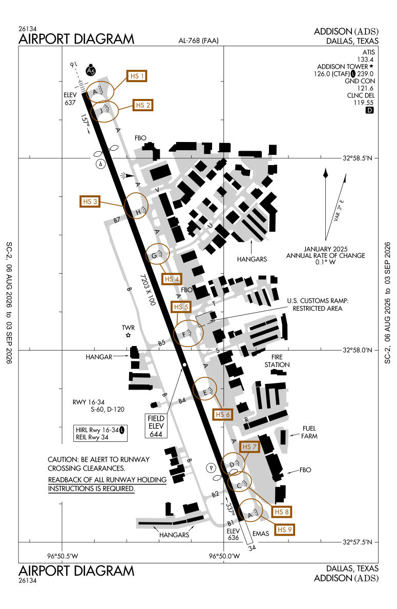 KADS airport diagram