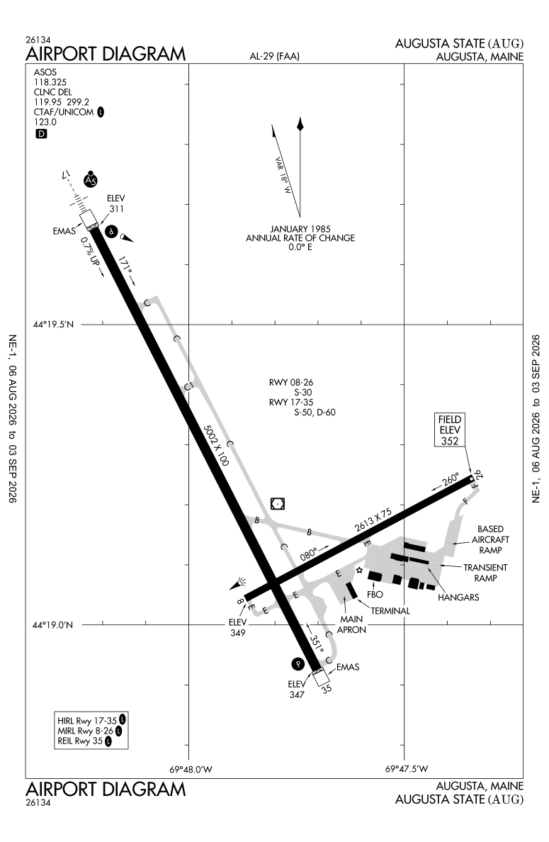 KAUG airport diagram