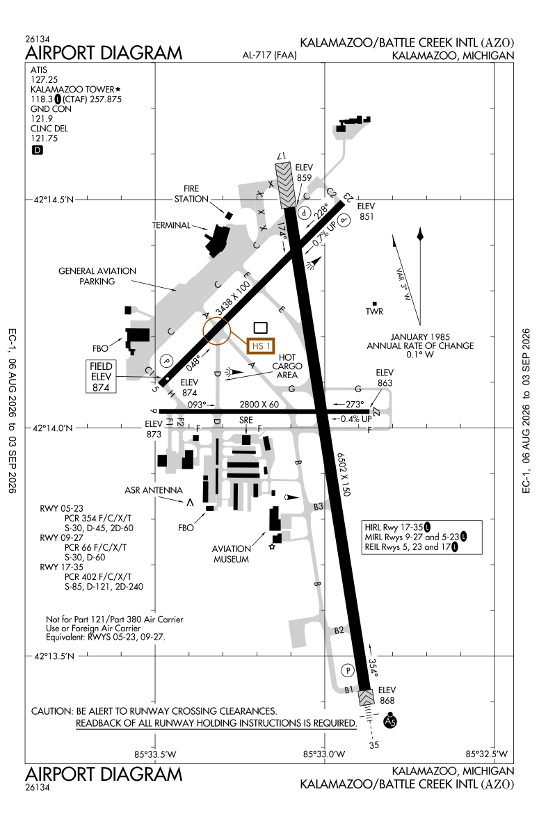 KAZO airport diagram