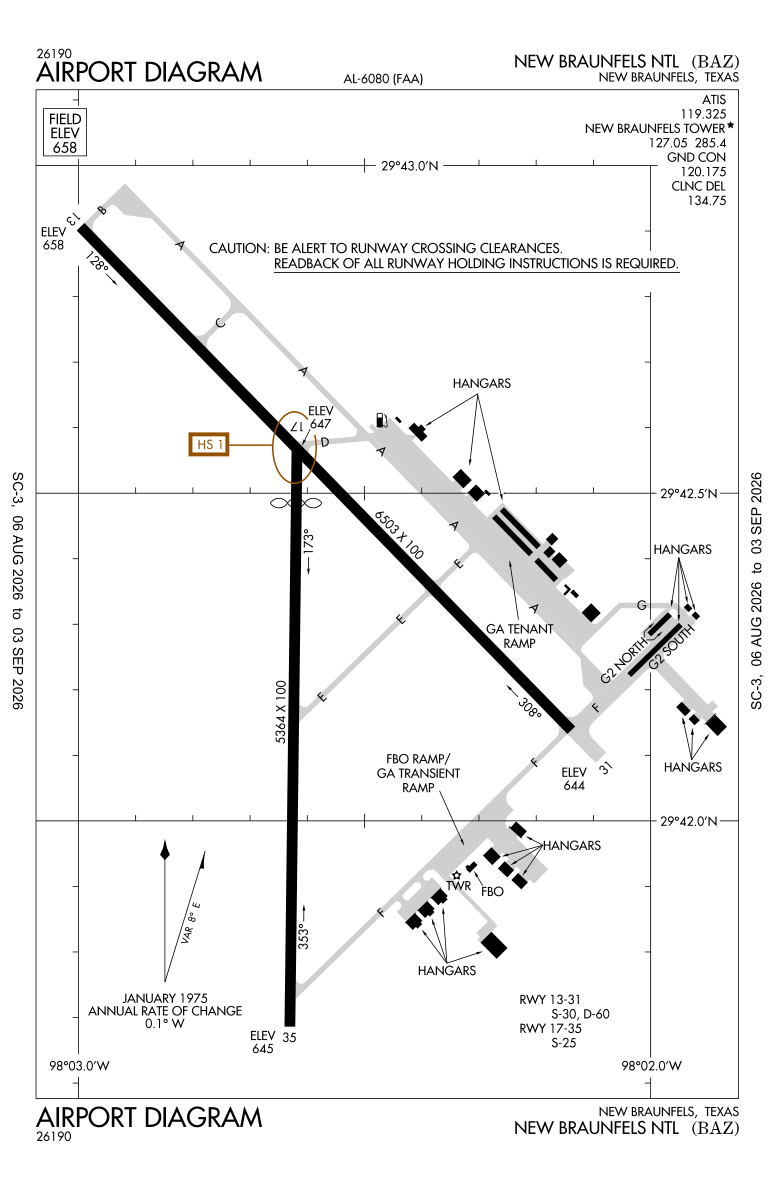 KBAZ airport diagram