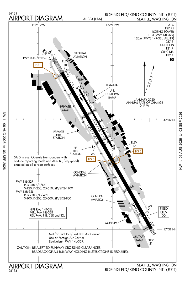 KBFI airport diagram