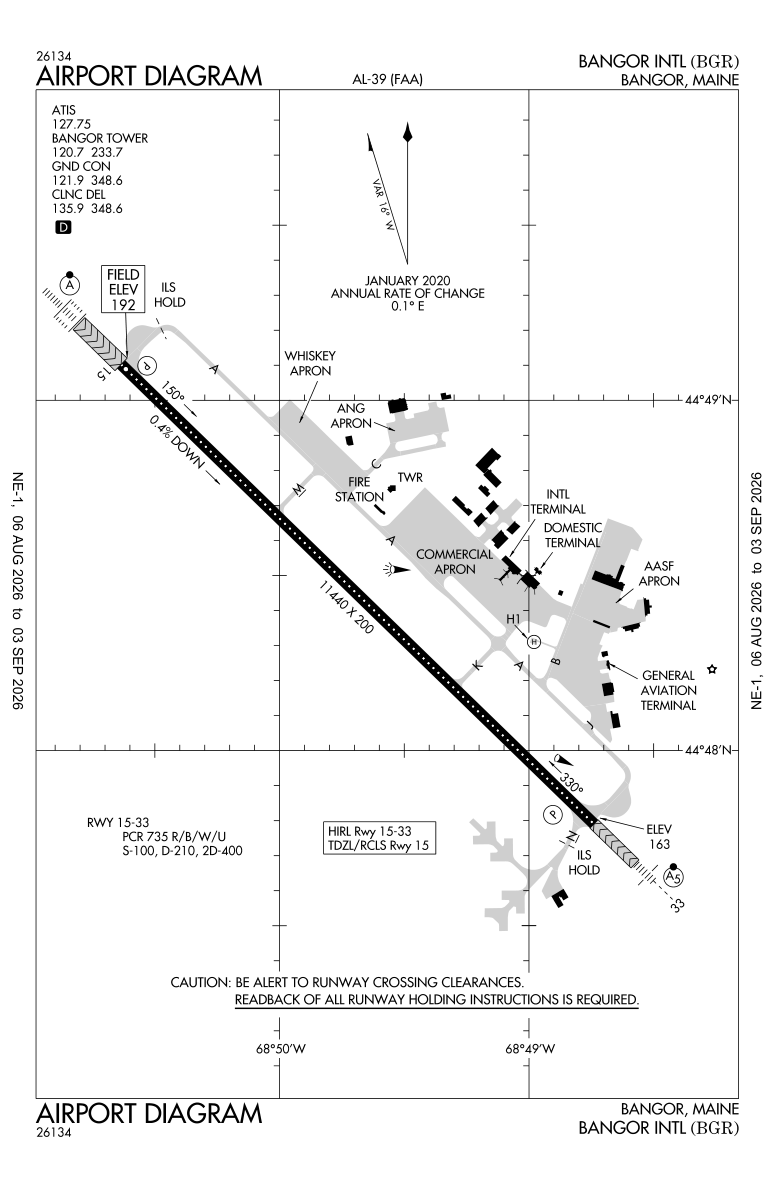 KBGR airport diagram