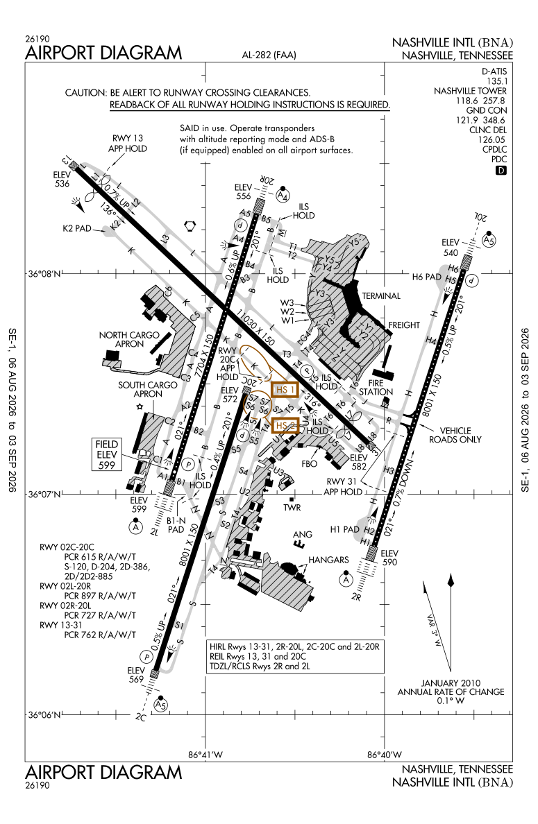 KBNA airport diagram