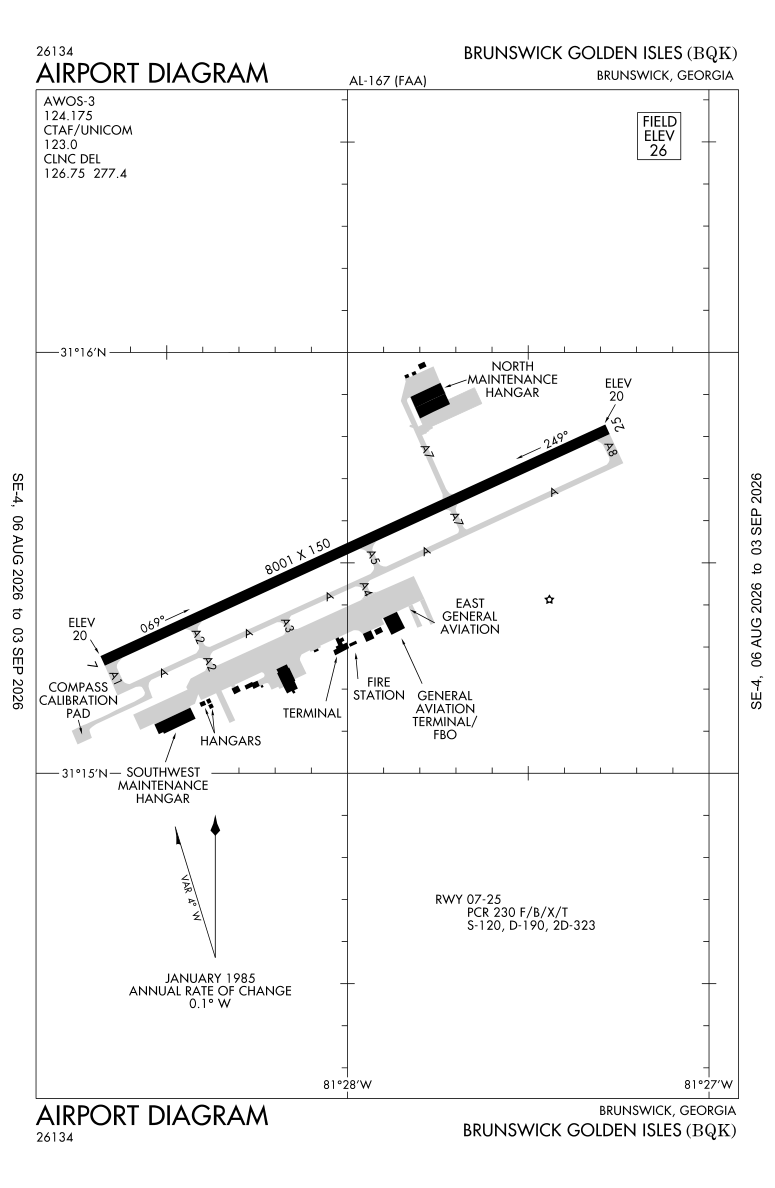 KBQK airport diagram