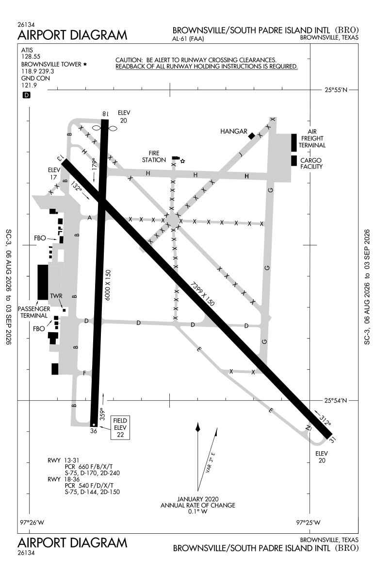 KBRO airport diagram