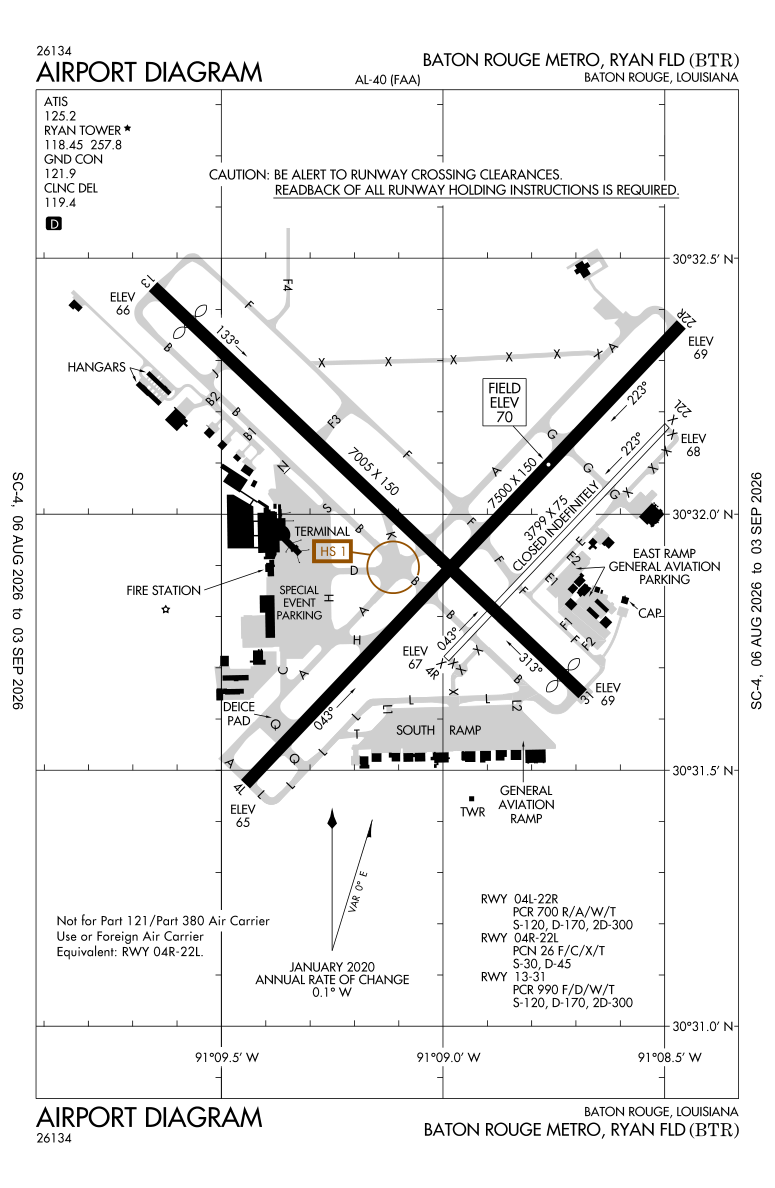 KBTR airport diagram
