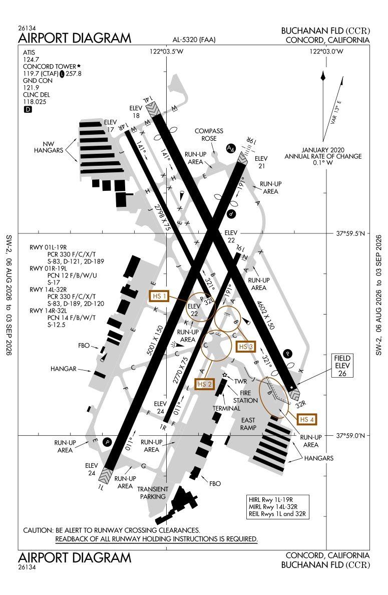KCCR airport diagram