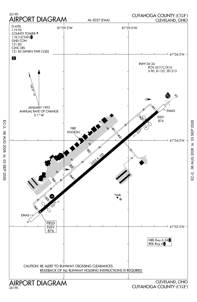 KCGF airport diagram