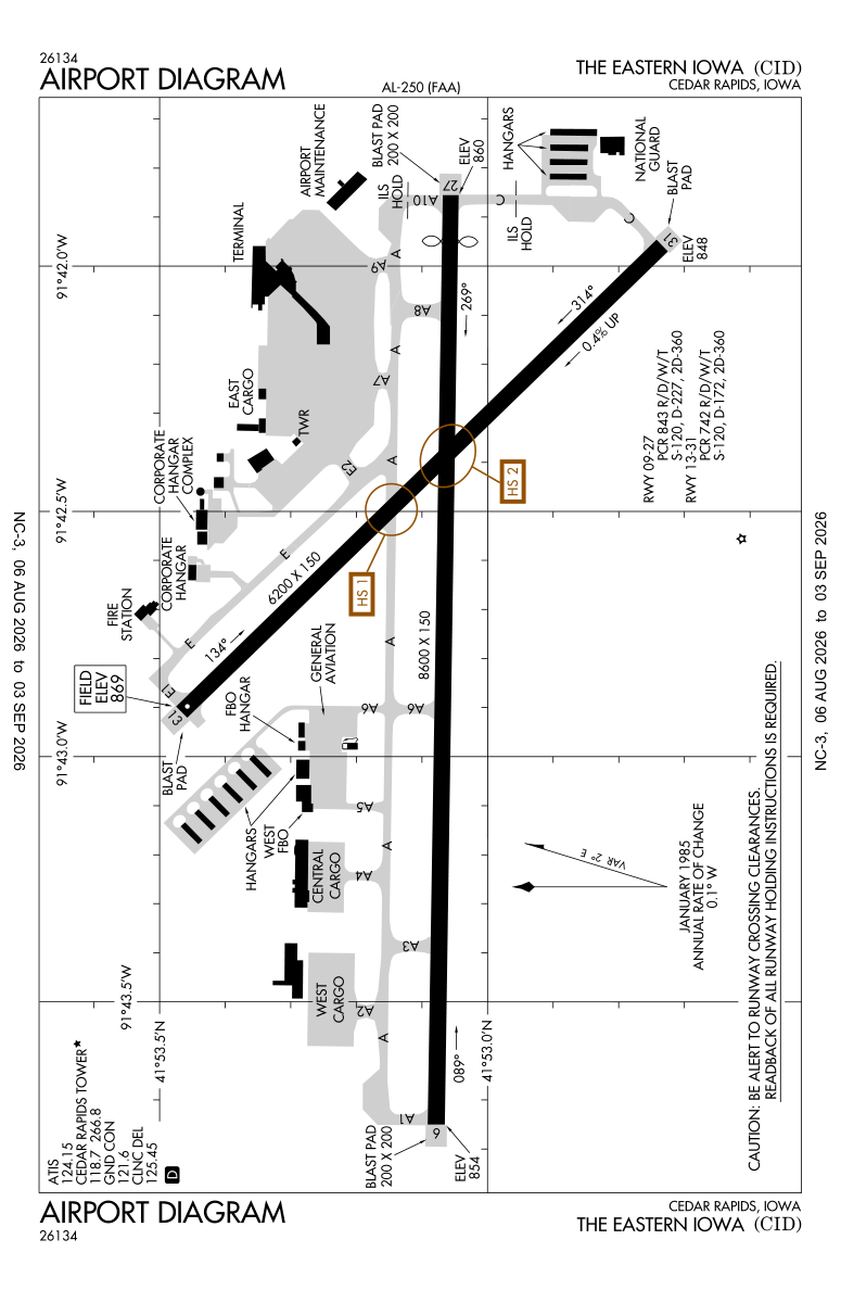 KCID airport diagram