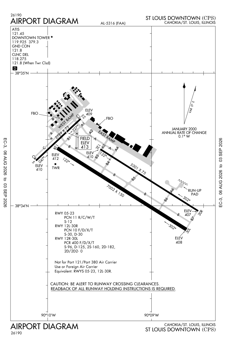 KCPS airport diagram