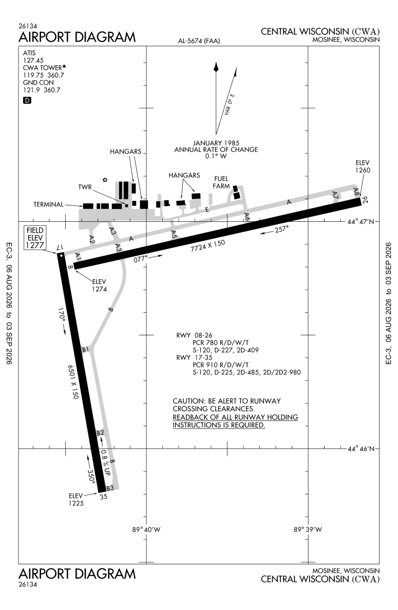 KCWA airport diagram
