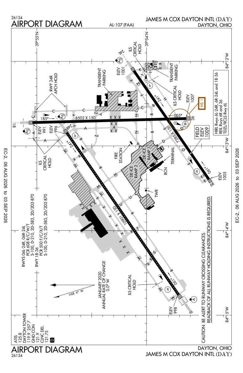 KDAY airport diagram