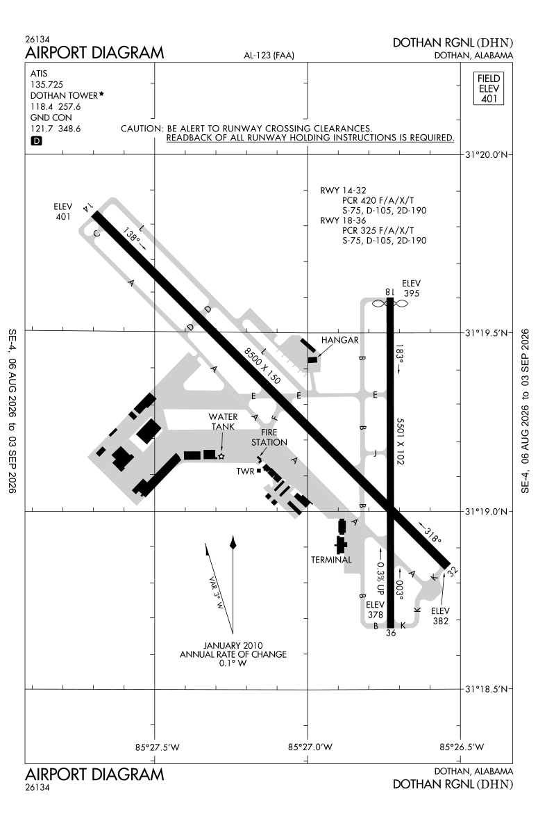 KDHN airport diagram