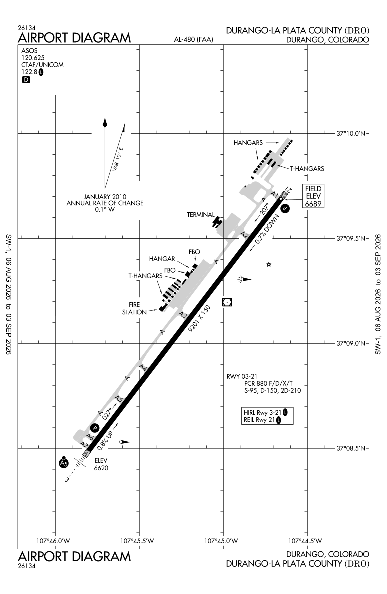 KDRO airport diagram