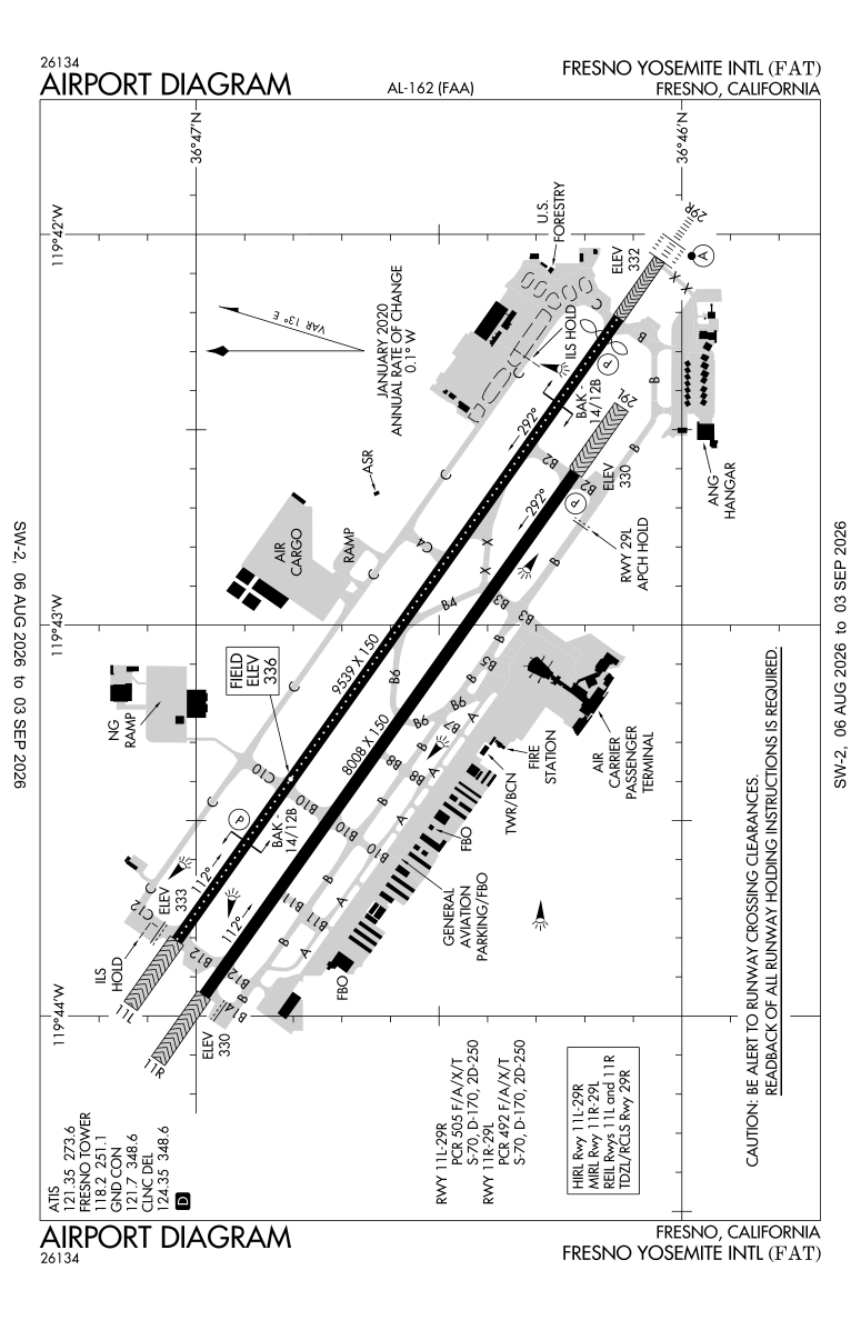 KFAT airport diagram