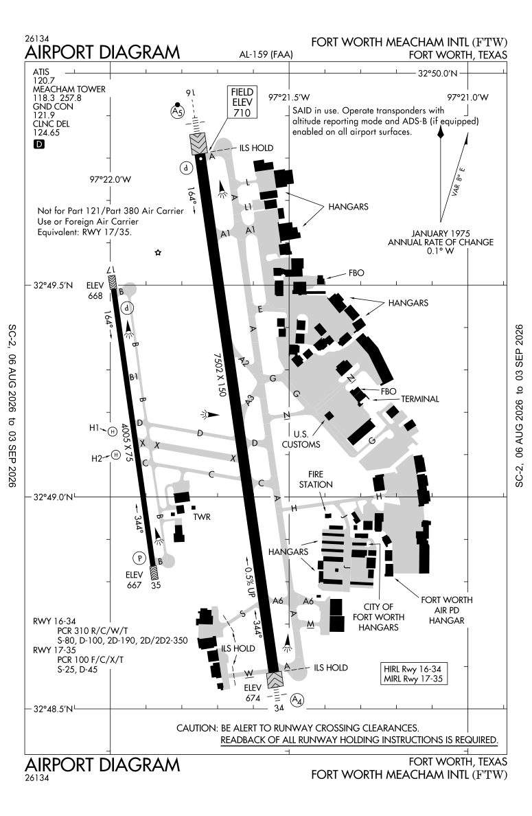 KFTW airport diagram
