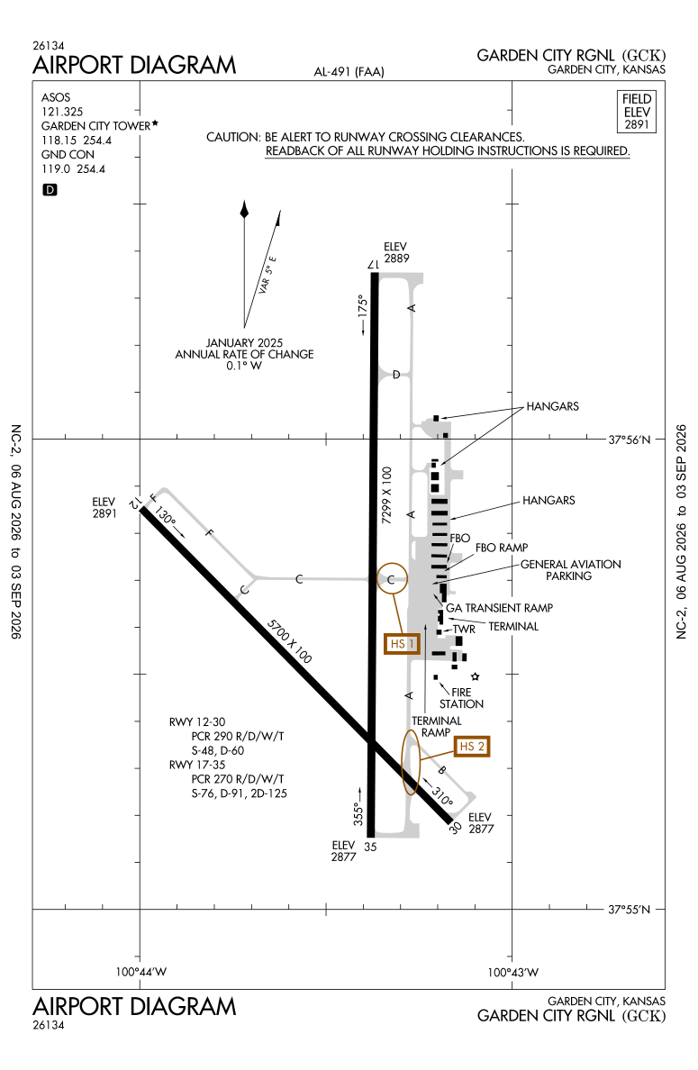 KGCK airport diagram