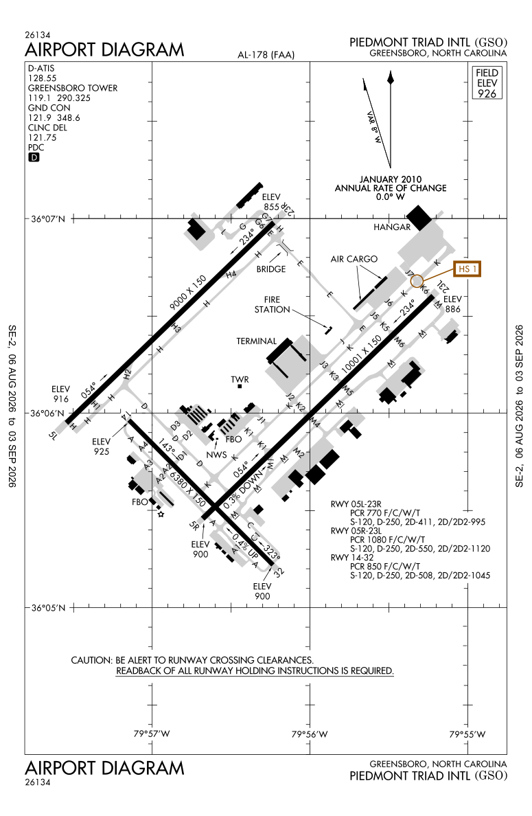 KGSO airport diagram