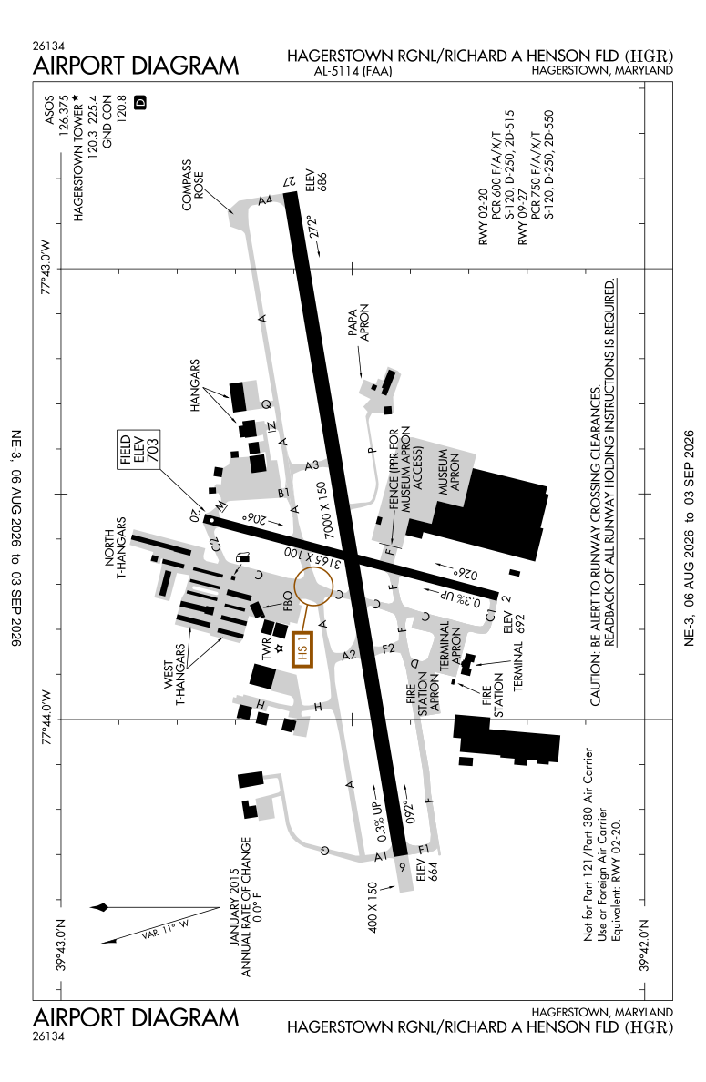KHGR airport diagram