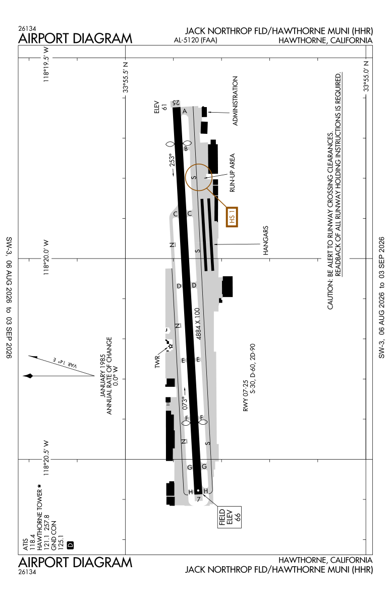 KHHR airport diagram