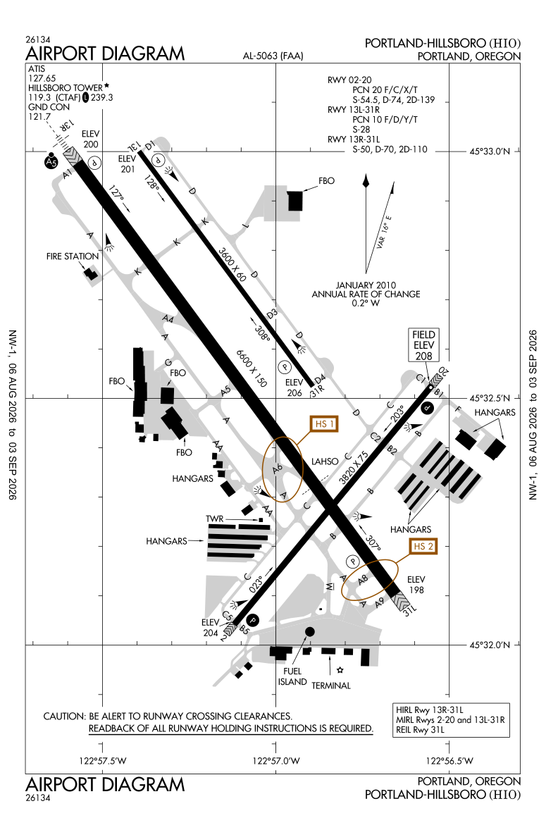 KHIO airport diagram
