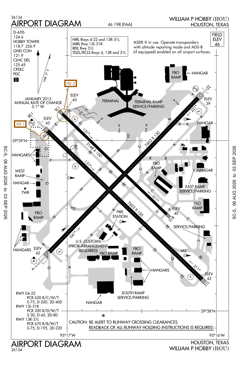 KHOU airport diagram