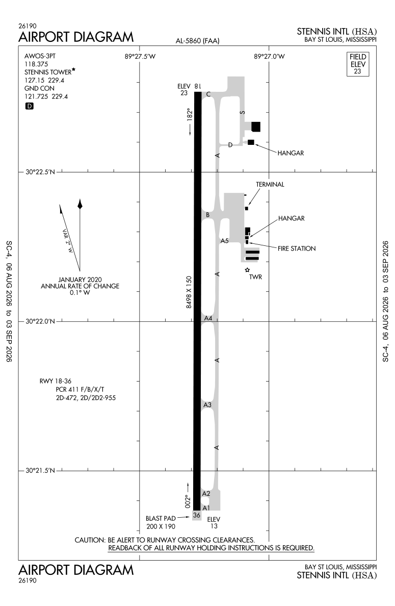 KHSA airport diagram