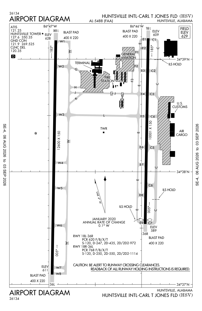 KHSV airport diagram