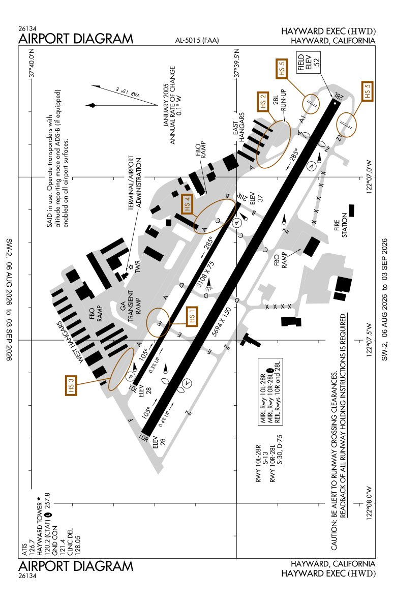 KHWD airport diagram
