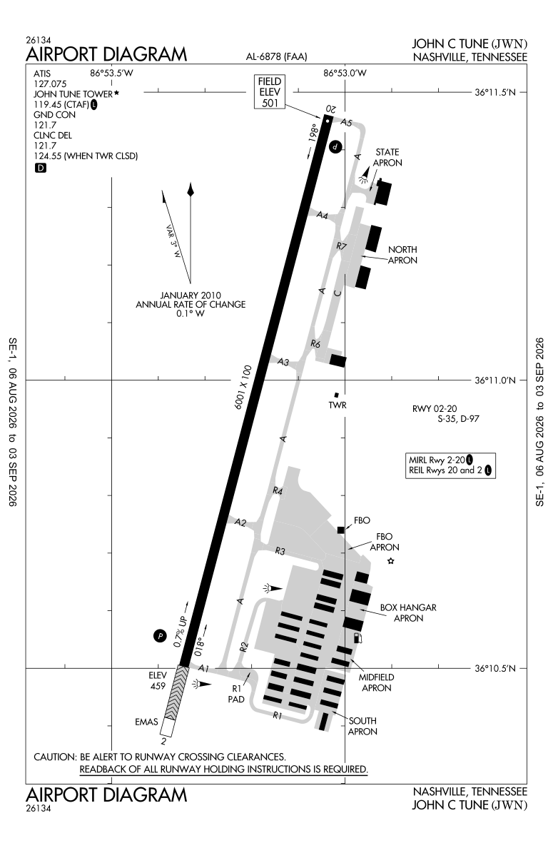 KJWN airport diagram