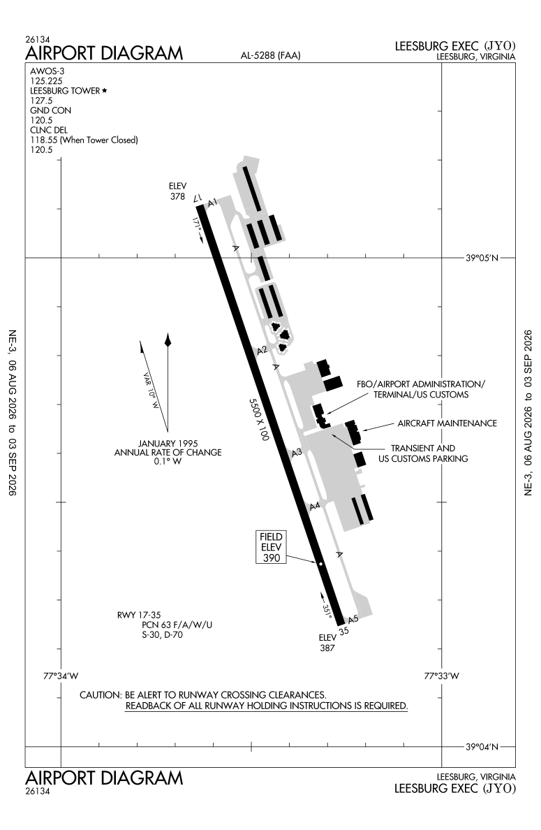 KJYO airport diagram