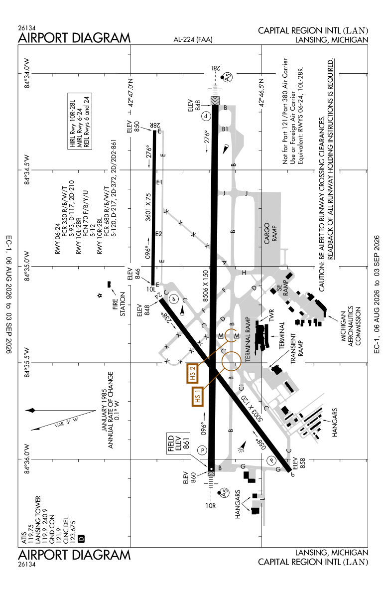 KLAN airport diagram