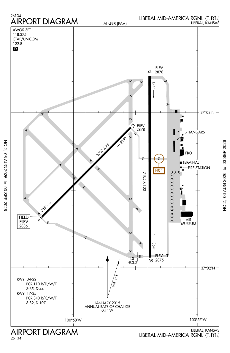 KLBL airport diagram