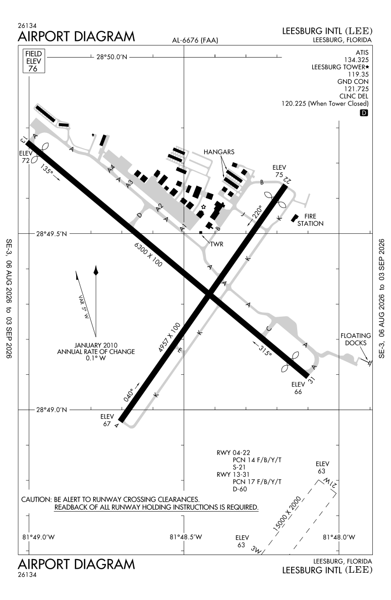 KLEE airport diagram