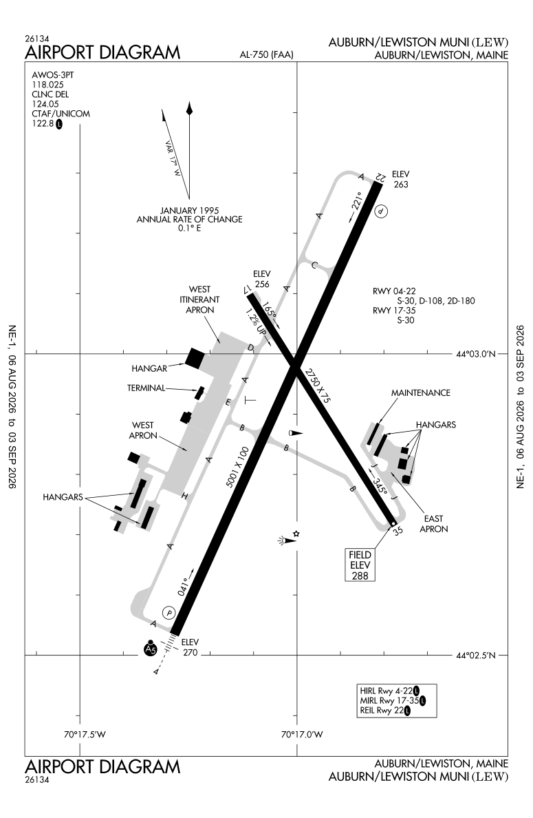 KLEW airport diagram