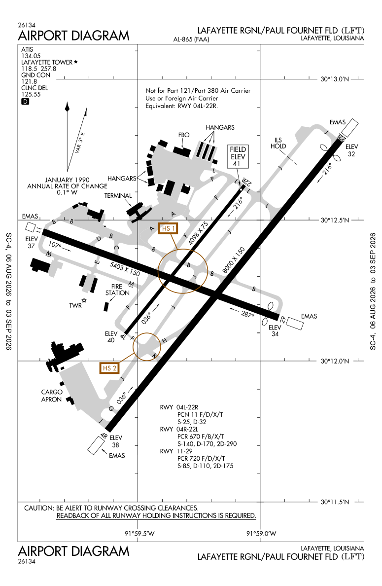 KLFT airport diagram