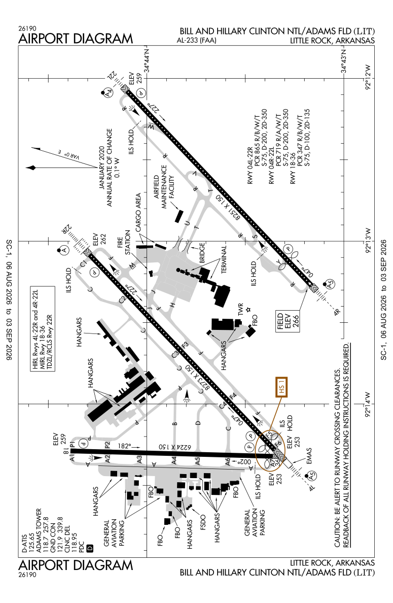 KLIT airport diagram