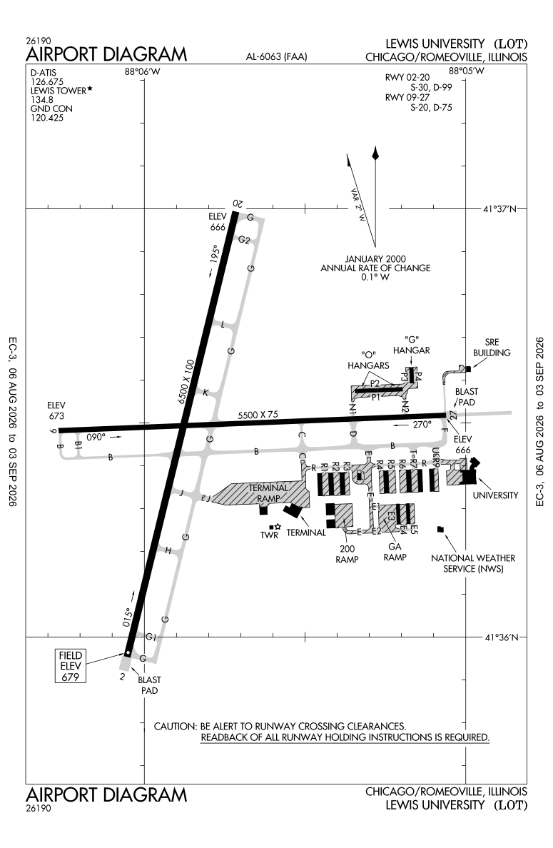 KLOT airport diagram