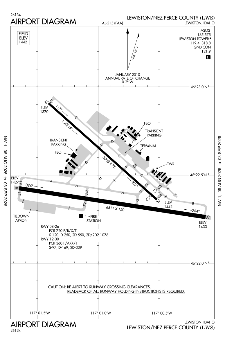 KLWS airport diagram