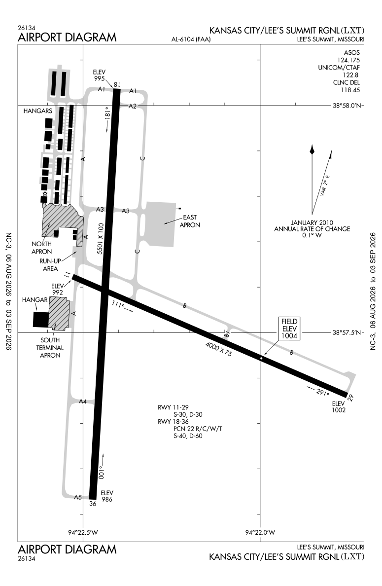 KLXT airport diagram