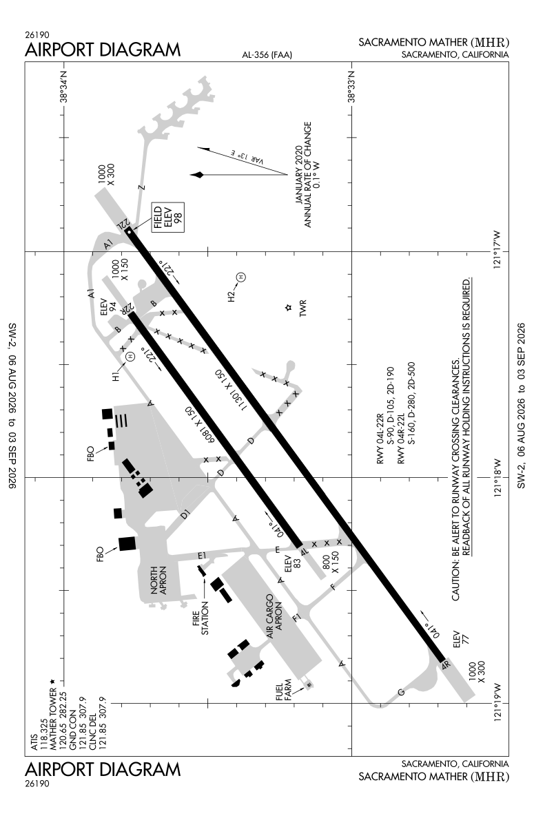 KMHR airport diagram