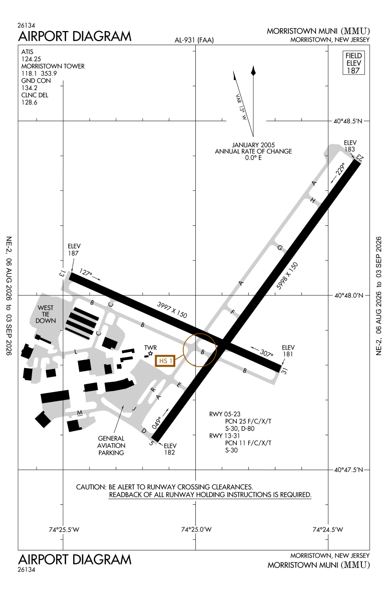 KMMU airport diagram