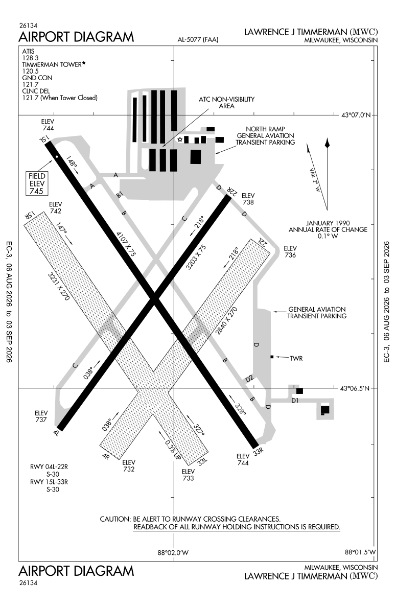 KMWC airport diagram