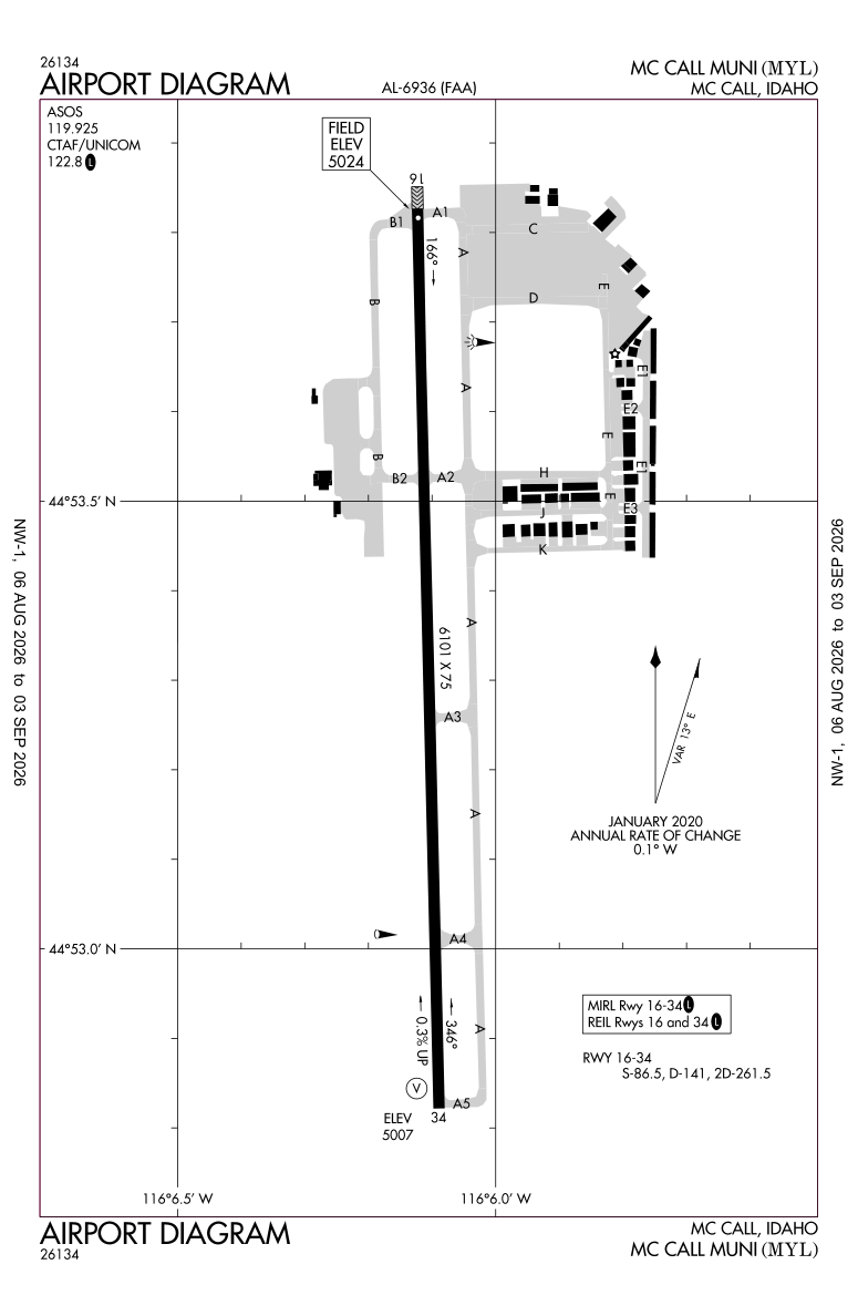 KMYL airport diagram