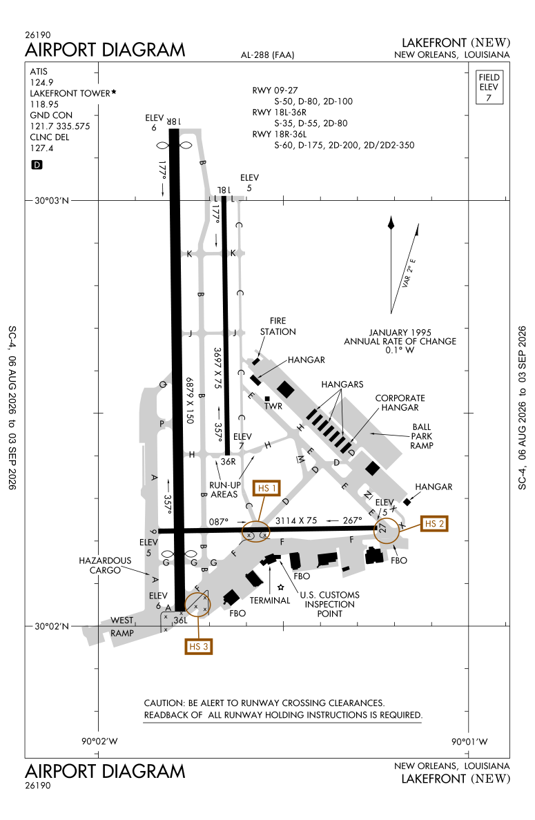 KNEW airport diagram
