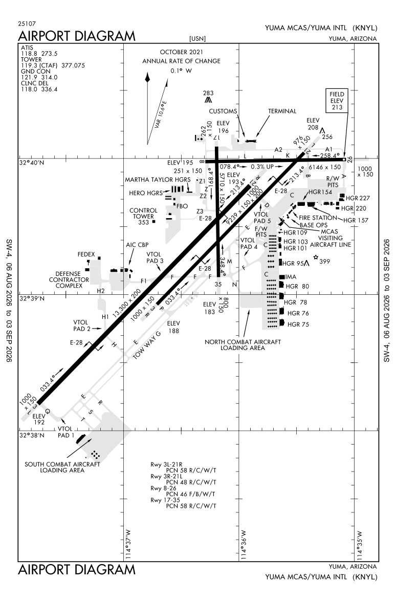 KNYL airport diagram