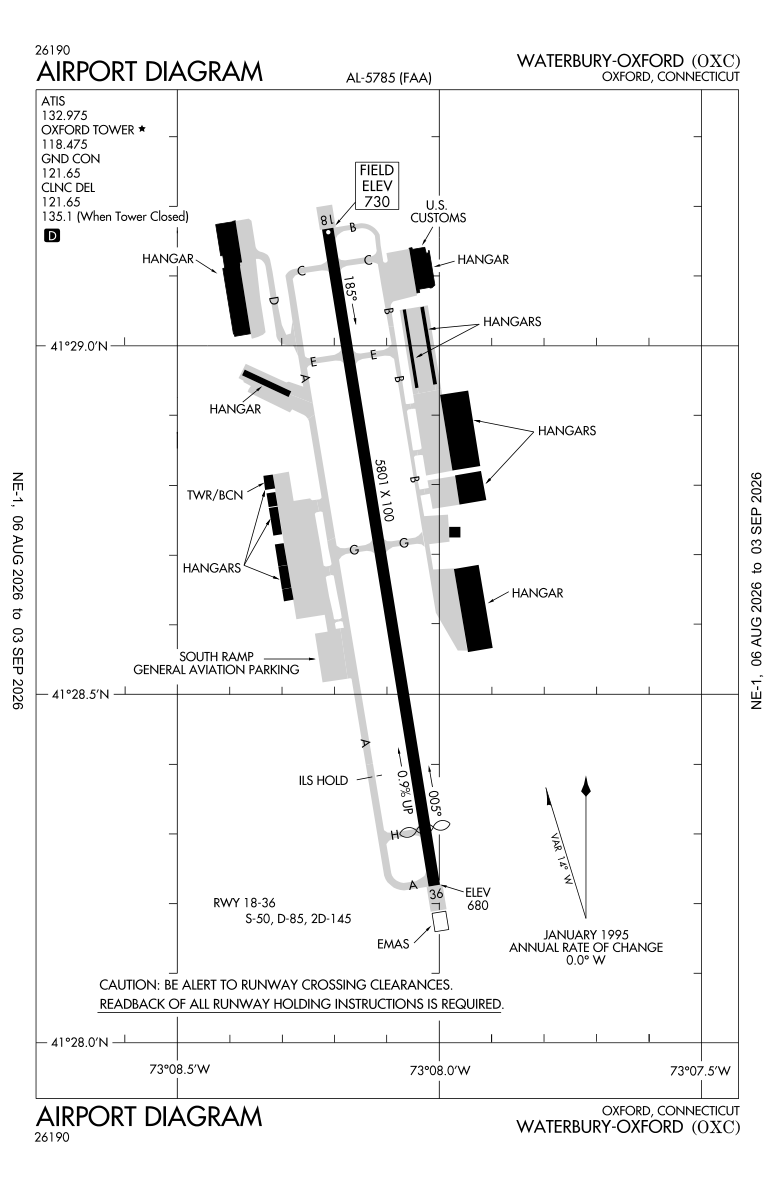 KOXC airport diagram
