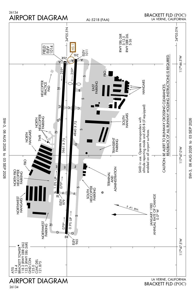 KPOC airport diagram