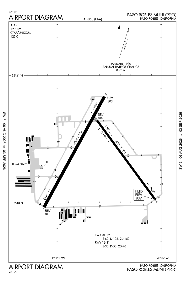 KPRB airport diagram