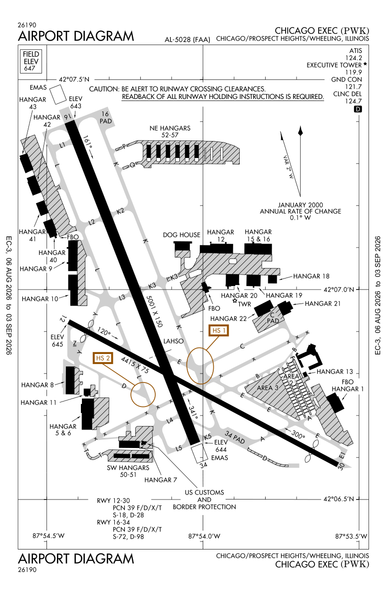 KPWK airport diagram